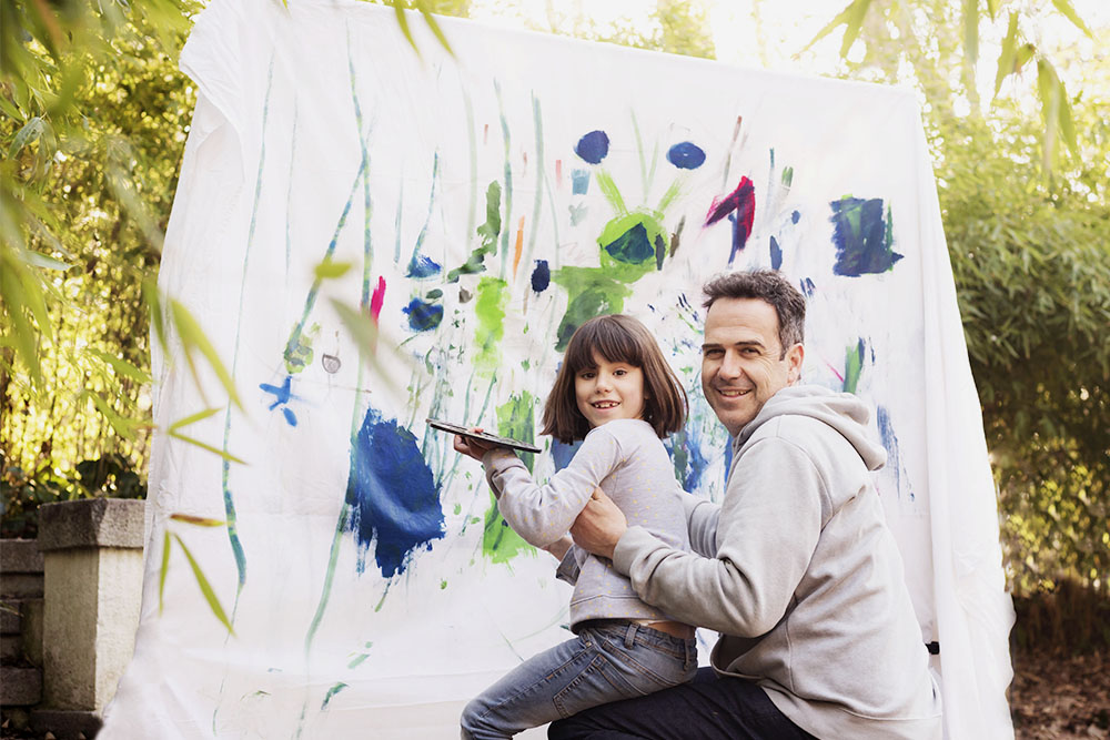 reportaje de fotografía natural con niños en familia