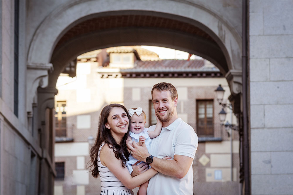 Reportaje de fotos para familias, en el centro de Madrid