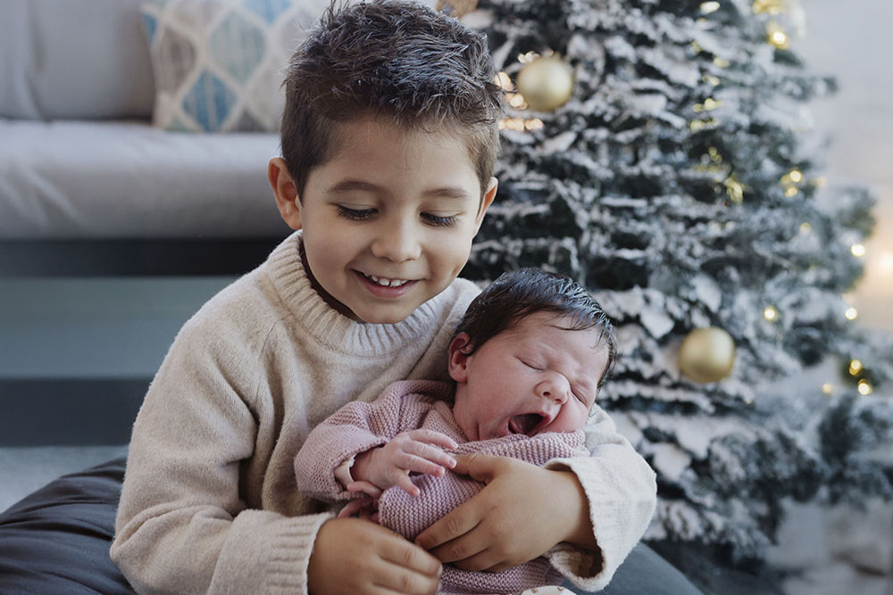 Sesión fotográfica de Navidad con niños y bebés de Madrid