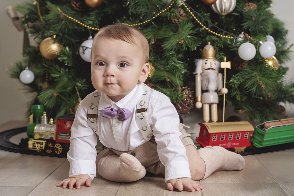 Sesiones de fotografía navideña para bebés, en Madrid.