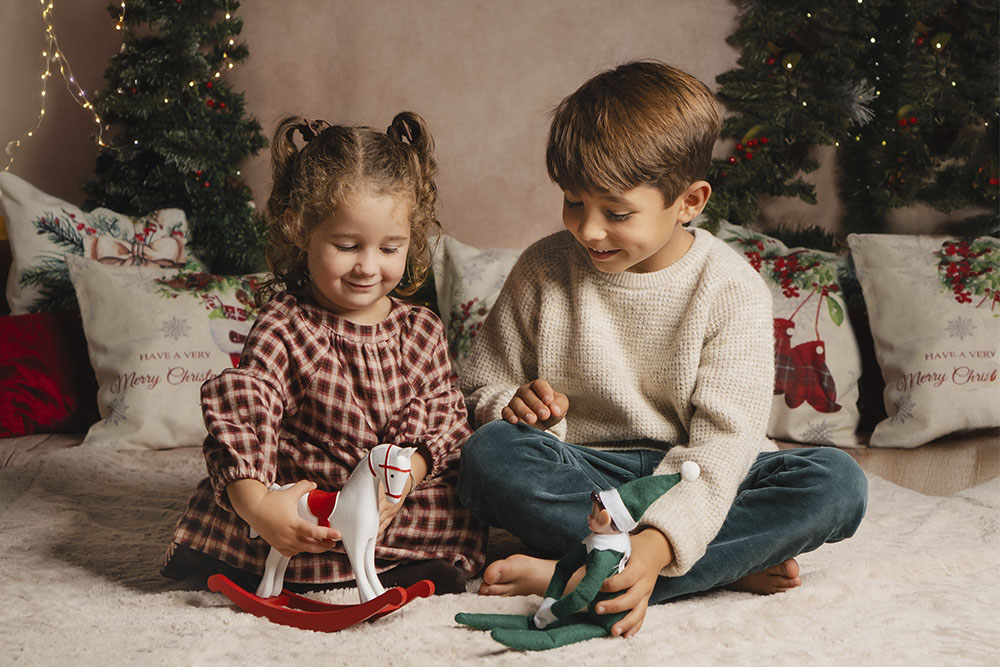 Fotos navideñas de estudio, para niños en Madrid.